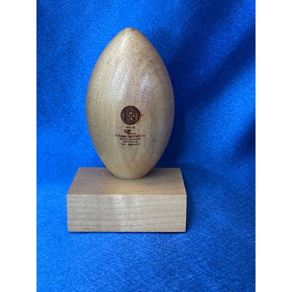 Vintage Wooden Egg Shape St Louise Rams Football Logo NFL Memorabilia - Picture 3 of 5